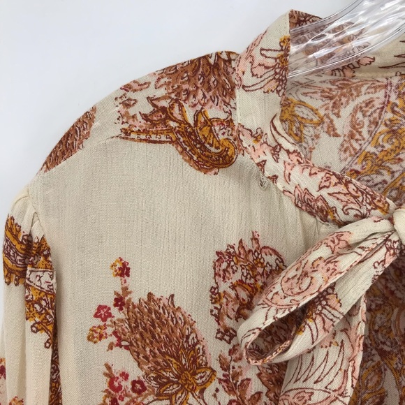 Free People Boho Blouse Dress Ruffle Tunic Floral - Picture 5 of 8